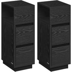 Tables de Chevet, Lot de 2, avec 2 Tiroirs et Compartiment Ouvert, Noir d'Encre - Vasagle