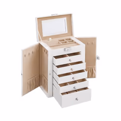 Les atouts de cette boîte à bijoux à 6 niveaux : Beaucoup d'espace de rangement sur six niveaux : Une boîte au sommet et cinq ...