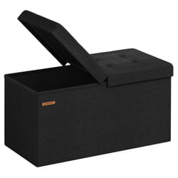 SONGMICS Tabouret de Rangement, Banc de Rangement Pliable, 38 x 76 x 38 cm, Couvercle Rabattable, Capacité de 300 kg, pour Entrée, Salon, Chambre,