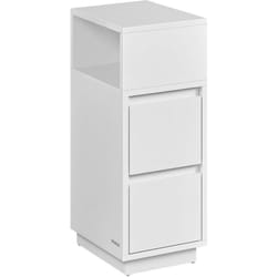 VASAGLE Tables de Chevet, avec 2 Tiroirs et Compartiment Ouvert, Blanc Nuage