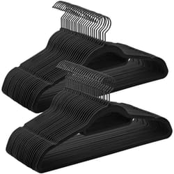 SONGMICS 50 Cintres en Velours, Antiglisse, avec Barre à Cravate et Crochet Pivotant à 360°, Épaisseur 0,6 cm, Gain de Place, Longueur 43,5 cm, pour