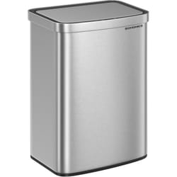 Songmics - Poubelle de Cuisine Automatique 50 l, en Acier, Filtres à Charbon, Fermeture en Douceur, Argent