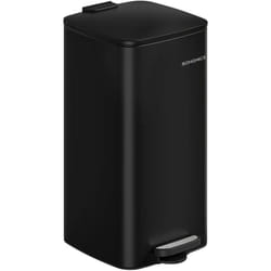 Poubelle de Cuisine, Poubelle 30 L, Poubelle à Pédale en Acier, avec Seau Intérieur, Fermeture Douce et Maintien en Ouverture, Noir