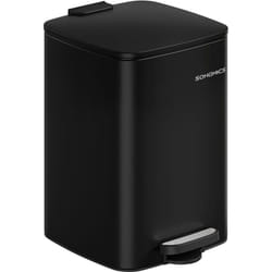 Songmics - Poubelle de Cuisine, Poubelle 20 l, Poubelle à Pédale en Acier, avec Seau Intérieur, Fermeture Douce et Maintien en Ouverture, Noir