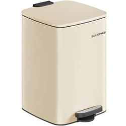 Poubelle de Cuisine, Poubelle 20 L, Poubelle à Pédale en Acier, avec Seau Intérieur, Fermeture Douce et Maintien en Ouverture, Beige Sable