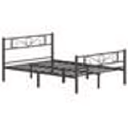 Lit 140 x 200 cm Structure de lit 2 Personnes en Métal Noir dENcre
