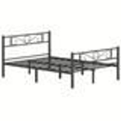 Lit 140 x 200 cm Structure de lit 2 Personnes en Métal Noir dENcre