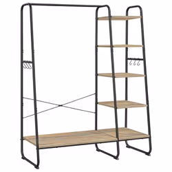 [Porte-manteau multifonctionnel] Ce meuble d’entrée est équipé d'une tringle, d'un porte-chaussures, de 5 étagères de rangeme ...