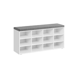 Songmics - vasagle Banc à Chaussures, Étagères Réglables, pour Couloir Salon, Blanc,12 Compartiments