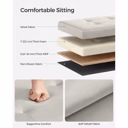 Songmics ULSF227W01 pouf Pouffe/ottomane