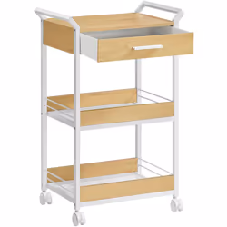【ROBUST ET STABLE】 Fabriqué en métal, ce chariot de rangment à roulette est conçu pour supporter 30 kg par étagère et par pla ...