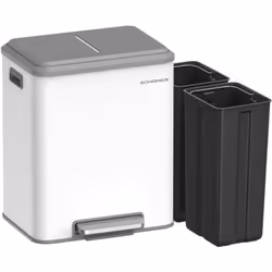 【TRI FACILE DES DÉCHETS】 Cette poubelle de cuisine comporte deux compartiments de 15 L qui facilitent le tri des déchets. Org ...