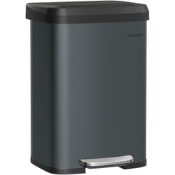 Songmics - Poubelle de Cuisine, 50L, Poubelle à Pédale en Métal avec Couvercle, Grande et Haute, Gris