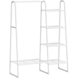 Songmics - Portant à Vêtement, Penderie à Vêtements, 5 Étagères de Rangement, Structure en Métal, 40 x 101,7 x 153,3 cm, pour Chambre, Salon, Entrée,