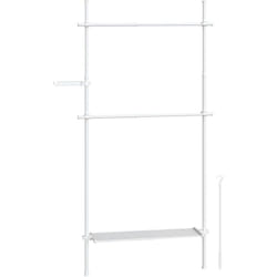 Songmics - Portant à Vêtement du Sol au Plafond, Portique Vêtement Stable, Rangement 3 Niveaux, Étagère Extensible, Bras de Support Pliable, Barres
