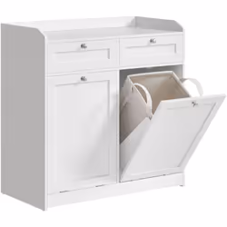 【MEUBLE 2 EN 1】 En plus d'un plateau ouvert et de 2 tiroirs offrant un accès facile aux objets, ce meuble de salle de bain di ...