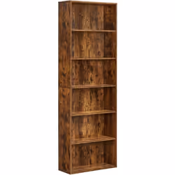 [Industriel et simple] Pour les fans de meubles modernes et sobres : Avec ses lignes marron rustique et simples, cette biblio ...