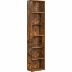 [Industriel et simple] Pour les fans de meubles modernes et sobres : Avec ses lignes marron rustique et simples, cette biblio ...