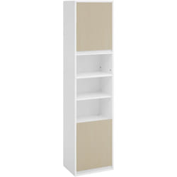 Vasagle - Meuble de Salle de Bain, Colonne de Rangement Murale, Portes avec Sens d'Ouverture Réglable, 7 Compartiments, 3 Étagères Réglables, 30 x 40