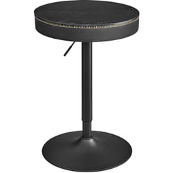 Vasagle - Table de Bar Réglable en Hauteur, Petite Table avec Rangement, pu avec Coutures, Style Moderne Mi-siècle, Bar, Cuisine, Salon, Noir Boisé