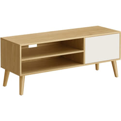 Vasagle - Meuble tv, Support Télé, pour Télévision jusqu'à 55 Pouces, Longueur 120 cm, Rangement Consoles de Jeux, Style Rustique, pour Salon,