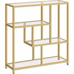【SPACIEUSE MAIS PEU ENCOMBRANTE】 De dimensions 30 x 100 x 103 cm, cette étagère offre 4 niveaux pour vos objets, mais n'occup ...