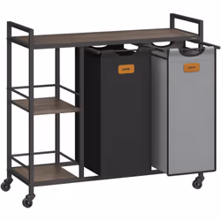 【GRAND ESPACE DE RANGEMENT】 Ce chariot à linge comprend deux paniers de 50 L chacun et peut contenir ainsi 100 L de linge. Le ...