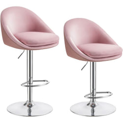 Vasagle - Tabouret de Bar, Lot de 2, Chaise de Cuisine, Réglable en Hauteur, Pivotant à 360°, avec Dossier, Socle, Repose-pieds, Acier, pour