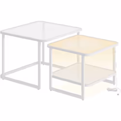 【GAIN DE PLACE ET FLEXIBLE】 Tables basses gigognes carrées : utilisables ensemble ou séparément selon vos besoins. Lorsqu’ell ...