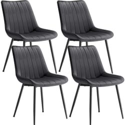 SONGMICS Lot de 4 Chaises de Salle à Manger, Velours, Chaise Cuisine, Supportant Jusqu’à 120 kg, Pied en Acier, Dossier Ergonomique, pour Salle à