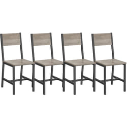 Chaise Salle à Manger Lot de 4, Cadre en Acier, Style Industriel, pour Salle à Manger, Salon, Cuisine, Gris - Vasagle