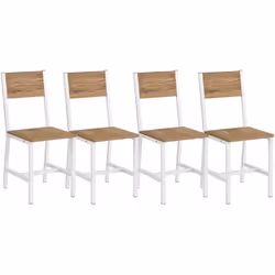 【DU STYLE】 Combiner un cadre en acier blanc nuage et la surface boisée marron blé. Le résultat ? Des chaises élégantes qui cr ...