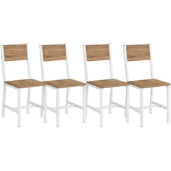 Chaise Salle à Manger Lot de 4, Cadre en Acier, Style Industriel, pour Salle à Manger, Salon, Cuisine, Beige - Vasagle
