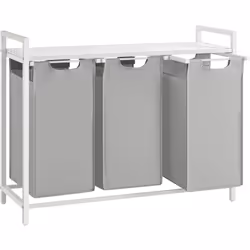 【3 COMPARTIMENTS POUR TRIER VOTRE LINGE】 La capacité totale de ce panier à linge est de 114 L (38 L par compartiment). Les 3  ...