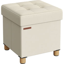 Tabouret de Rangement, Petit Pouf Pliable, 38 x 38 x 40 cm, Repose-pieds Cubique avec Rangement, Charge jusqu'à 300 kg, pour Salon, Chambre, Dortoir,