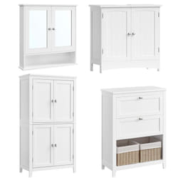 Vasagle - Armoire Murale, Meuble de Salle de Bain, Meuble sous Lavabo, Meuble de Toilettes, Ensemble de 4, avec Étagères, Beaucoup de Rangement, 30 x