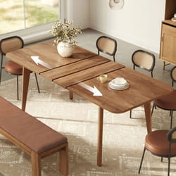 Table à mangerTable de Salle à Manger Plateau Extensible 140~160cm Capacité de Charge de 120 kg pour Salle à Manger Marron