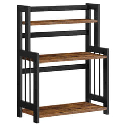 Étagère à Épices, Étagère de Rangement à 3 Niveaux, Organisateur de Bureau, Cadre en Bambou, pour Cuisine, Salle à Manger, Bureau, Marron Rustique et