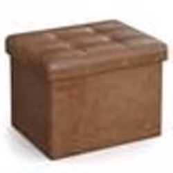 Petit Tabouret de Rangement Pliable Repose-Pieds Pouf PU 31 x 41 x 31 cm Capacité de Charge 130 kg