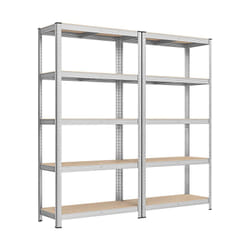 Songmics - tagère Charge Lourde, Lot de 2, Étagère de Garage, Étagère de Rangement, 180 x 90 x 40 cm, 5 Étagères Réglables à Emboîtement, Capacité