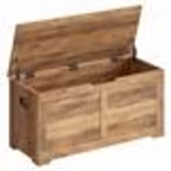 Coffre de Rangement avec 2 Charnières de Sécurité Imitation Grange 40 x 100 x 46 cm pour Couloir Chambre Salon Marron Miel
