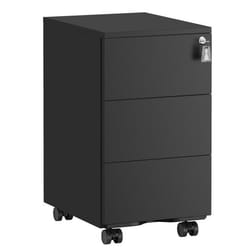 Caisson de Bureau - SONGMICS - Métallique - 3 Tiroirs - Verrouillable - Noir Mat - 40x30x54 cm