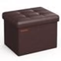 Tabouret de Rangement Pliable - SONGMICS - Marron Noisette - 31x41x31 cm - Charge 130 kg
