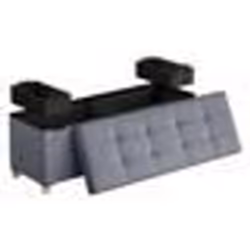 Banc de Rangement - SONGMICS - Velours Gris Ardoise - 112L - 38x110x40cm - Pliable
