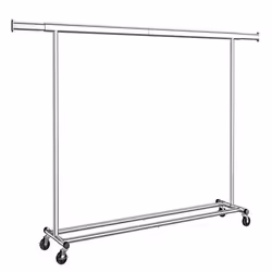 Porte-vêtements - SONGMICS - Extensible - Roulettes - Charge 150 kg - Argenté