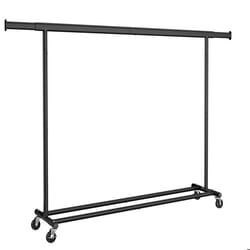 Portant amovible - SONGMICS - Portant à Vêtements avec Roulettes - Tringle Extensible pour Charge Lourde Noir