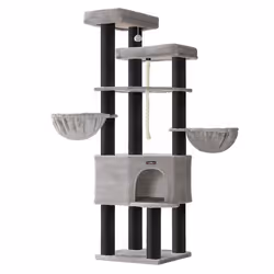 Arbre à Chat XXL - Feandrea - 1867 cm - Sisal 11 cm - Gris et Noir