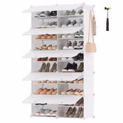 Étagère à Chaussures - SONGMICS - 10 Compartiments - Modulable - Blanc Nuage