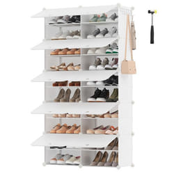 Étagère à Chaussures - SONGMICS - 10 Compartiments - Modulable - Blanc Nuage