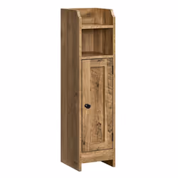 Meuble Salle de Bain - VASAGLE - Armoire dAngle - Étagères Réglables - Marron Miel - 20x18x80 cm